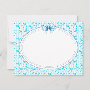 Elegant Light Blue Bows and Stripes Thank You Card