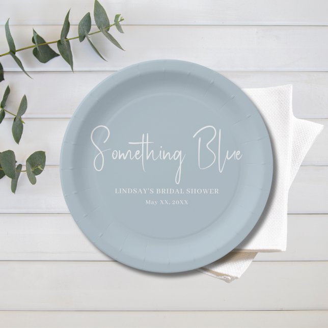 Elegant Light Blue Bridal Shower  Paper Plate (Creator Uploaded)