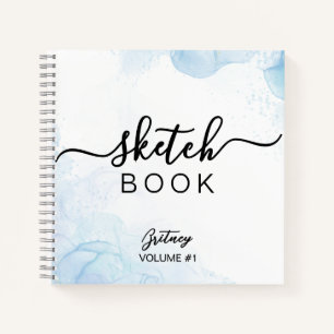 Elegant light blue custom Name  Notebook
