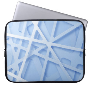 Elegant Light Blue Geometric Shapes Texture Laptop Sleeve