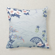 Elegant Light Blue Japanese Flower Garden