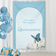 Elegant Light Blue Quinceañera - Welcome Signs