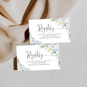Elegant Light Blue Registry Enclosure Card