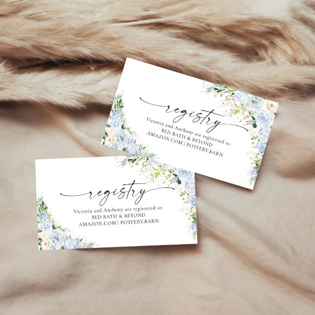 Elegant Light Blue Registry Enclosure Card (Creator Uploaded)