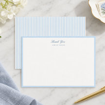 Elegant Light Blue Striped Bridal Shower Script