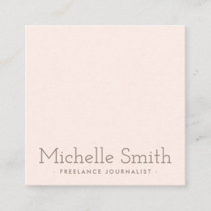 Elegant light blush pink minimal modern square business card