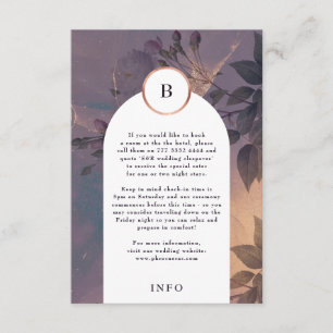 Elegant Light Boho Floral Arch Rose Gold Wedding Enclosure Card