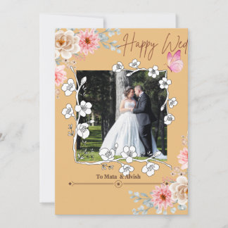 Elegant Light Brown Photo Collage Wedding Invitati Invitation