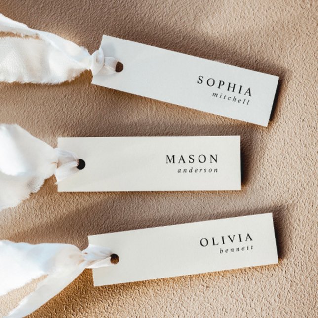 Elegant Light Cream Wedding Name Place Cards (Creator Uploaded)