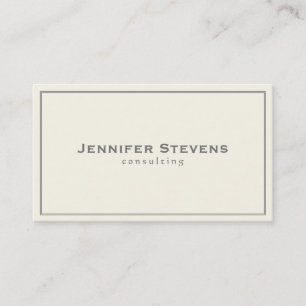 Elegant Light Cream With grey Border Business Card