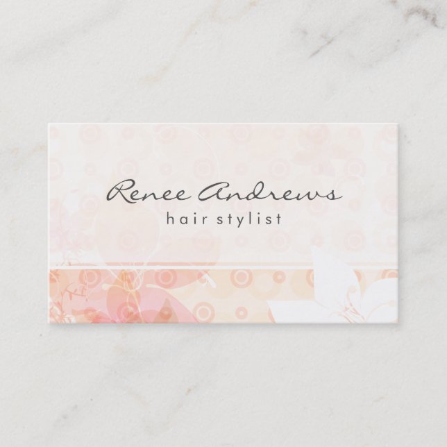 Elegant Light Flowers Business Card (Front)
