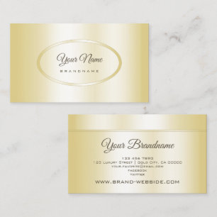 Elegant Light Golden and Pretty Oval Shape Business Card