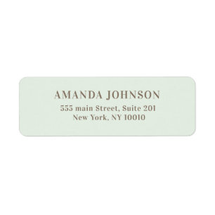 Elegant light green bronze Return address label