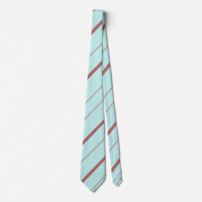 Elegant Light Green Diagonal Lines Striped Tie (Front)