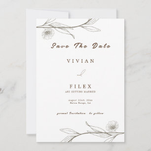 Elegant Light Green Floral Save The Date Card