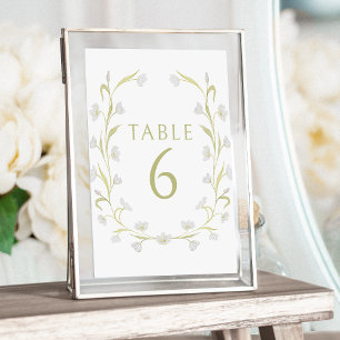 Elegant Light Green Floral Wedding Table Numbers
