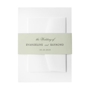 Elegant Light Green Manor Garden Wedding Invitation Belly Band