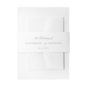 Elegant Light Green Manor Garden Wedding Invitation Belly Band