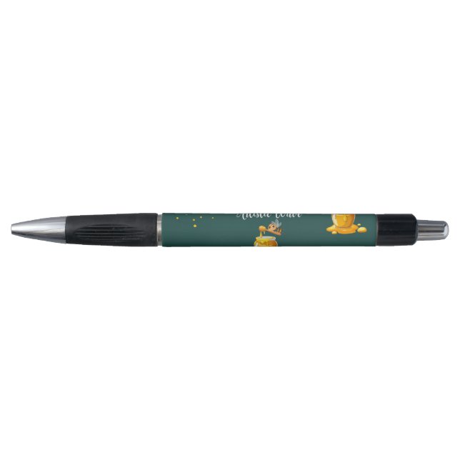 Elegant light green  personalise  Honeycomb Pen (Front)