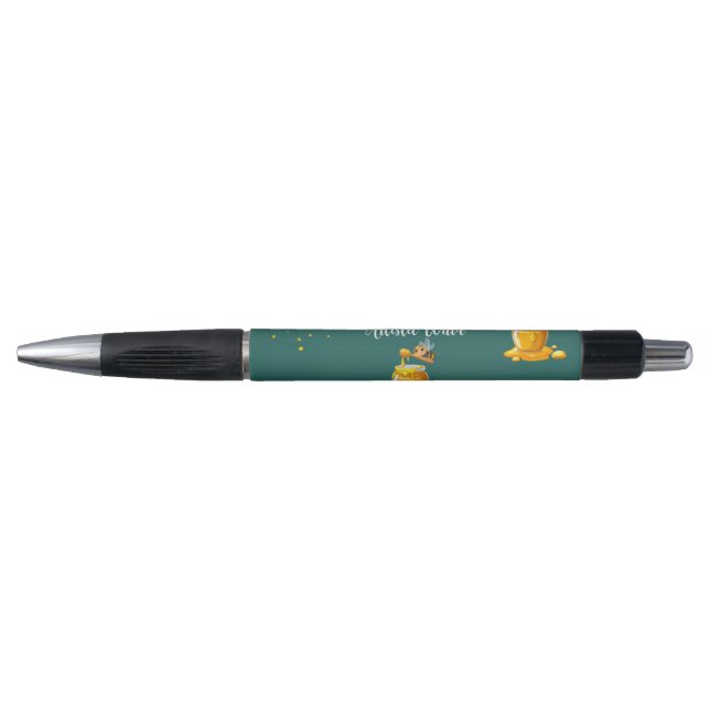Elegant light green  personalise  Honeycomb Pen (Front)