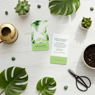 Elegant light Green Watercolor Leafy Botanical Business Card