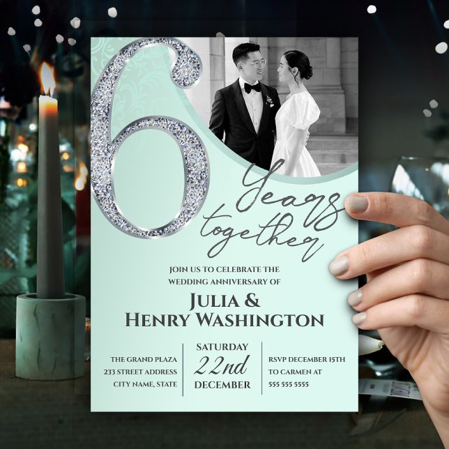 Elegant Light Green Wedding Anniversary  Invitation (Creator Uploaded)