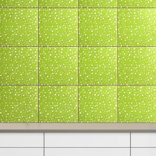 Elegant Light Green & White Polka Dots   Modern Tile