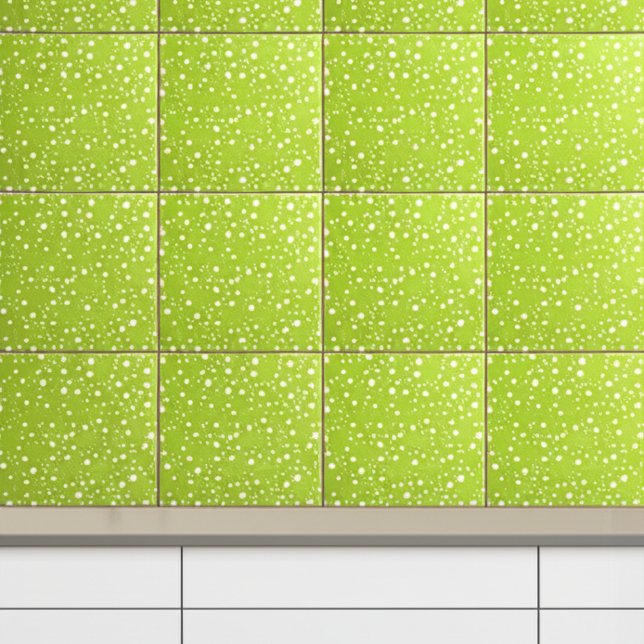 Elegant Light Green & White Polka Dots | Modern Tile (Contemporary Wall Tiles
)