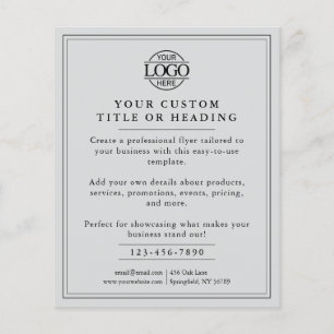 Elegant Light Grey Business Logo Promotional Flyer