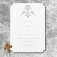 Elegant Light Grey Chinoiserie Cherub Wedding