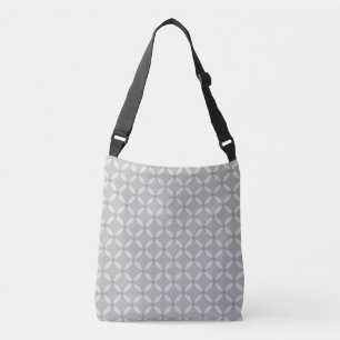 Elegant Light Grey Circles and Silver Dots Crossbody Bag