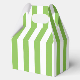 Elegant Light Lime Green White Striped Pattern Favour Box
