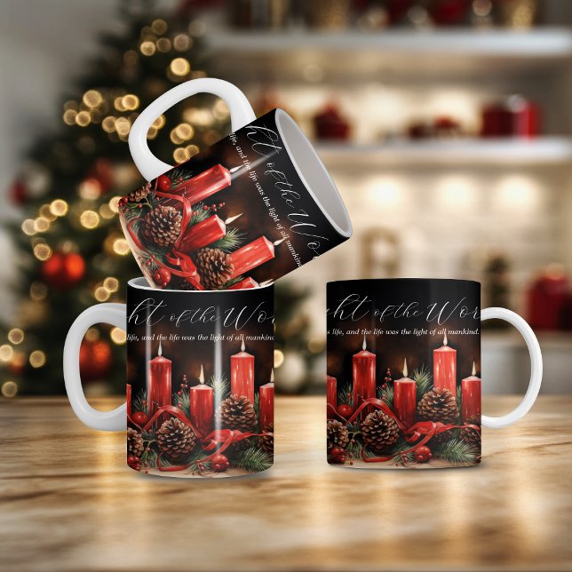 Elegant Light of the World Bible Verse Christmas Coffee Mug (Elegant Light of the World Bible Verse Christmas Coffee Mug)