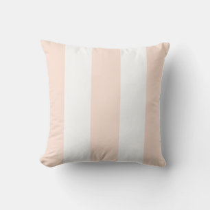 Elegant light orange peach white vertical strips cushion