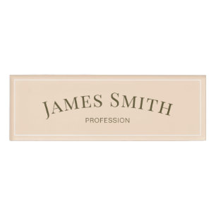 Elegant Light Pale Pink: Minimalist & Professional Name Tag