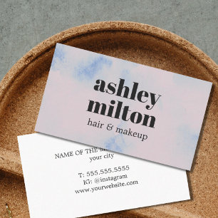 Elegant Light Pastel Abstract Hair Salon Business Card