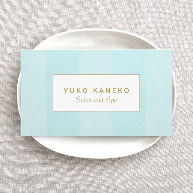 Elegant Light Pastel Blue Striped Business Card (Creator Uploaded)