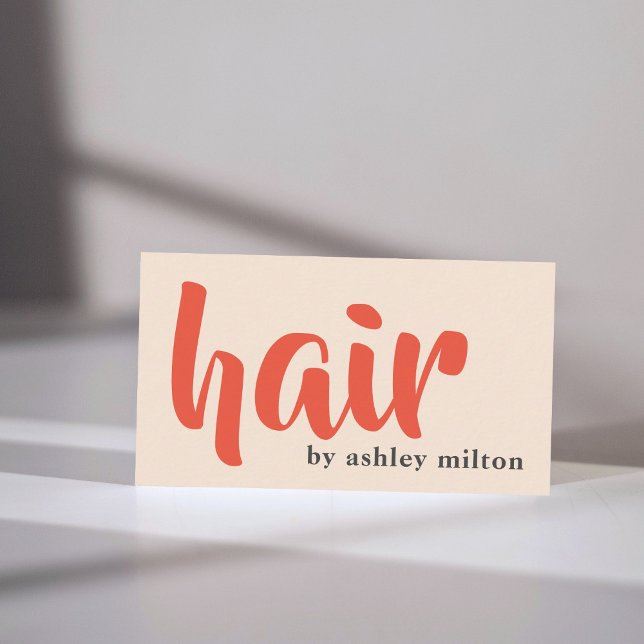 Elegant Light Pastel Hair Stylist Bold Business Card (Creator Uploaded)