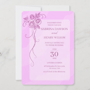 Elegant,Light Pink Colour Wedding Invitation