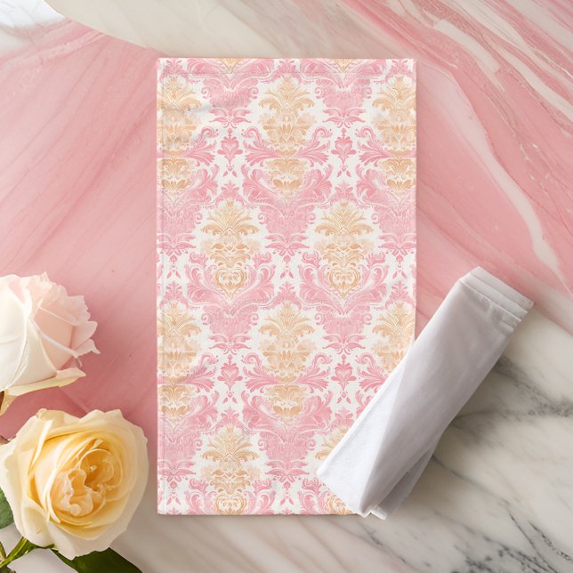 Elegant Light Pink Damask Hand Towel (Creator Uploaded)