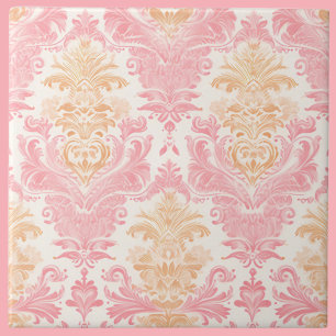 Elegant Light Pink Damask Tile