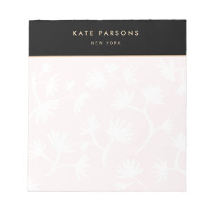 Elegant Light Pink Floral Notepad