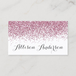 Elegant Light Pink Glitter Business Cards