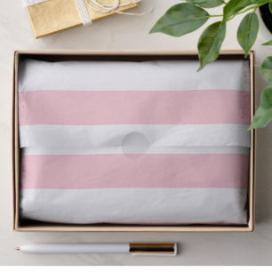 Elegant Light PInk White Striped Pattern Tissue Paper