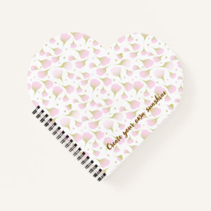 Elegant Light Powder Pink Custom Text Heart Shaped Notebook