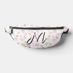 Elegant Light Powder Pink Monogram Pattern Fanny  Bum Bags