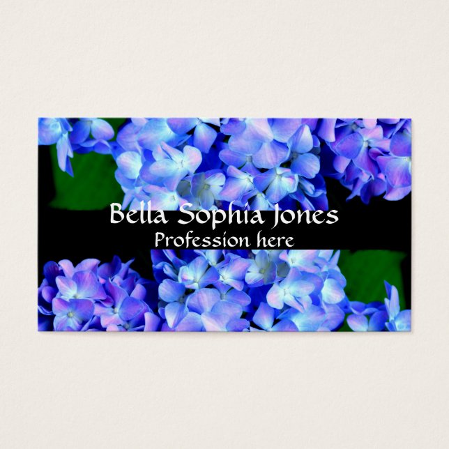 Elegant light purple blue magenta floral hydrangea (Front)