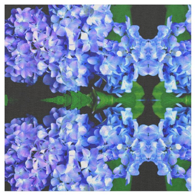 Elegant light purple blue magenta floral hydrangea fabric (Close Up)