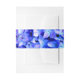 Elegant light purple blue magenta floral hydrangea invitation belly band