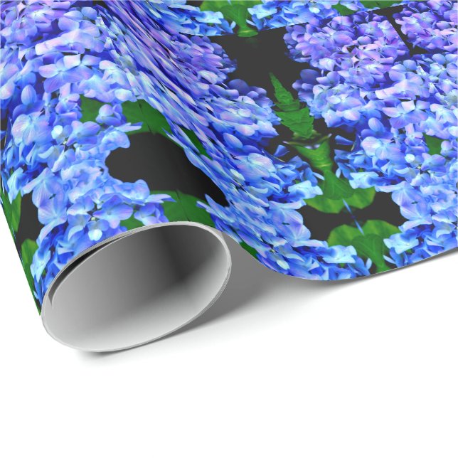 elegant light purple blue magenta floral hydrangea wrapping paper (Roll Corner)